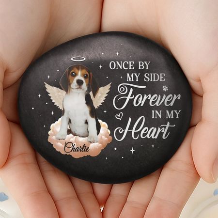 Custom Photo Printed Rock - Personalized Pet Memorial Gifts For Dogs, Cats - Love Lives On Forever